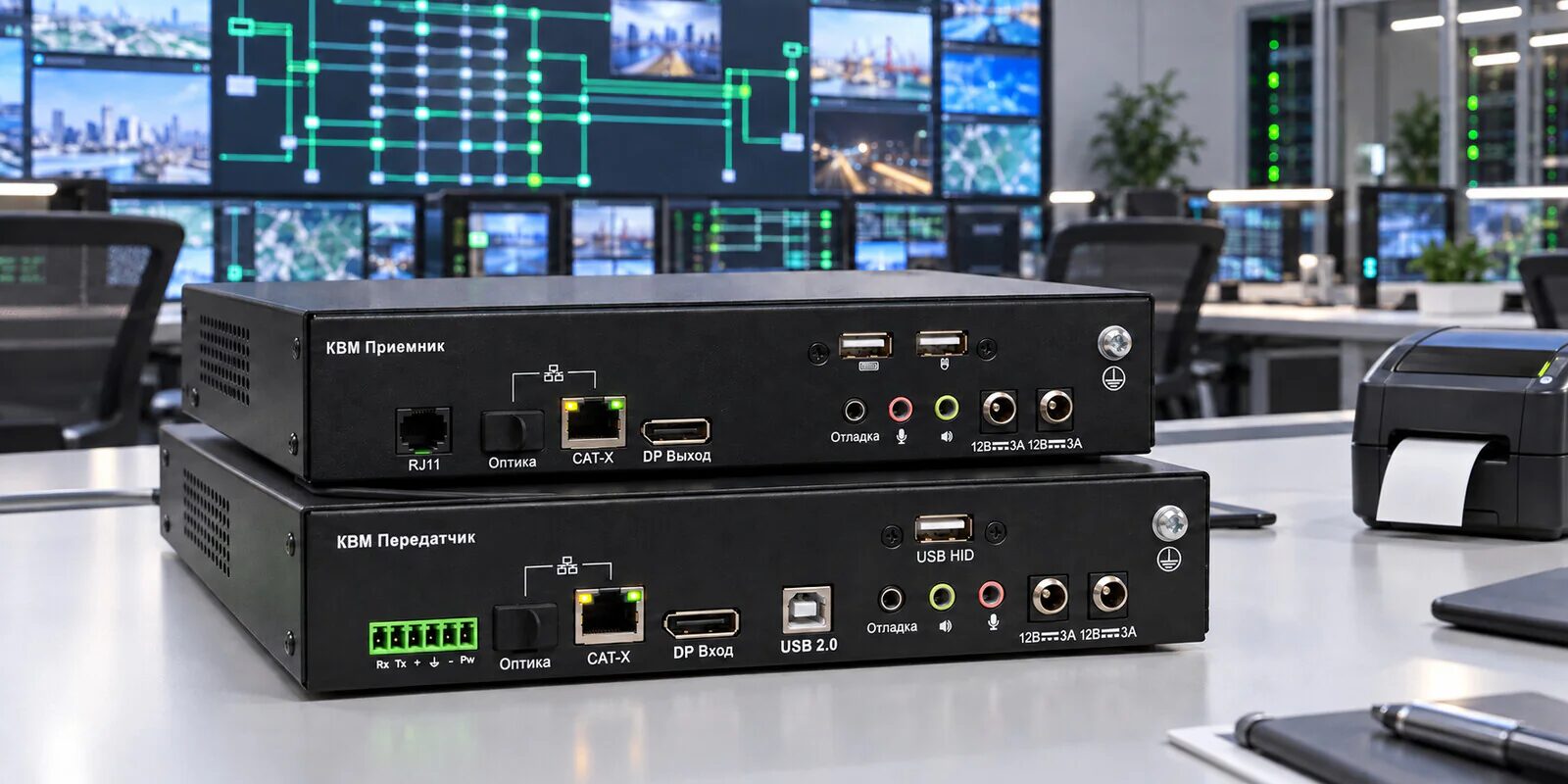 Evetron ADPFC 1U2AR-SK-SW превращает DisplayPort-рабочее место в узел KVM-матрицы