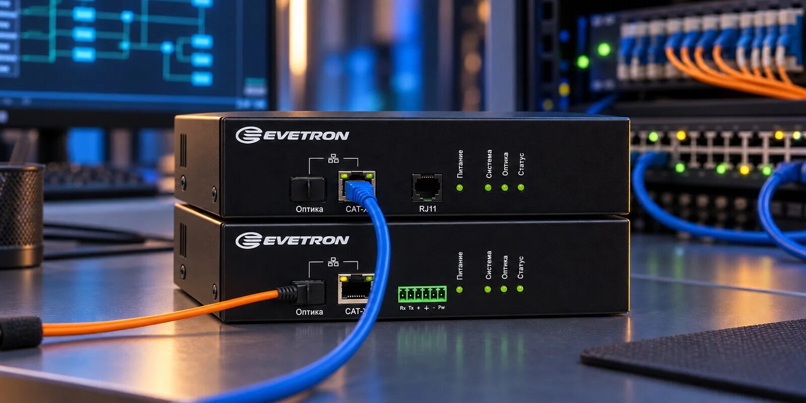 Evetron LHFC 1U2AR-RED-SK-SW — HDMI KVM-удлинитель для матричной коммутации