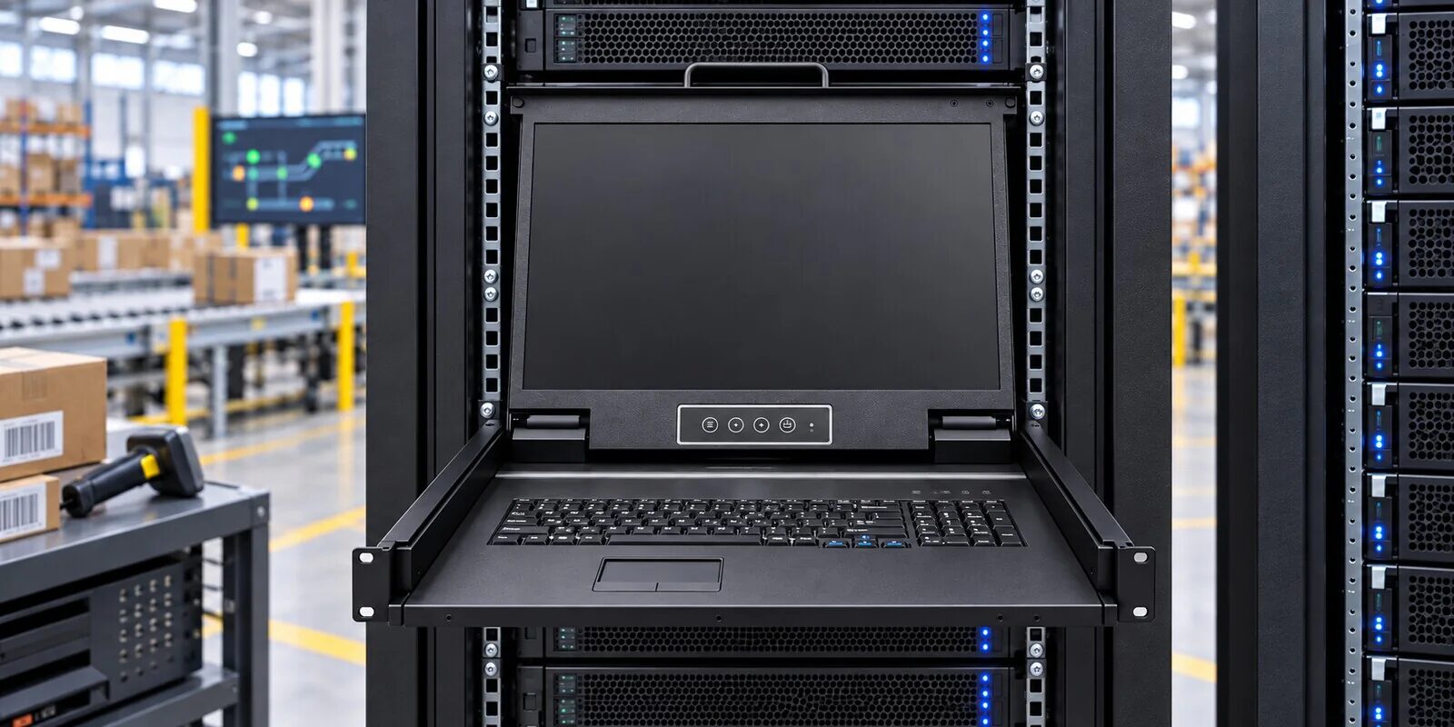Evetron RD V1916V-C — 19-дюймовая KVM-консоль с каскадированием