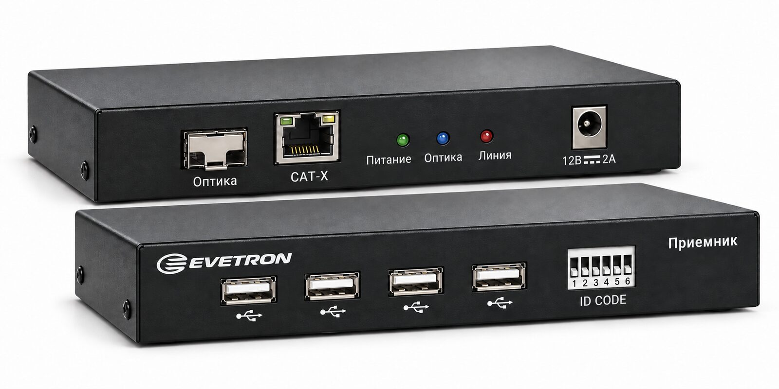 Четырёхпортовый USB-удлинитель Evetron UFC 4U2-SK — основной вид устройства